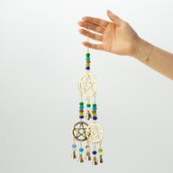 Indijski zvončići - mesing Tri-Pentagram - 7 zvona - 9,5x32 cm