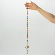 Indijski zvončići - mesing OM uz perle čakri - niz zvončića - 53 cm