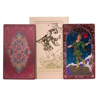 Ružičasta kutija s rubin folijom za tarot karte - set poklon kutija s priručnikom