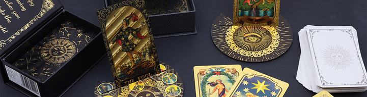 Ružičasta kutija s rubin folijom za tarot karte - set poklon kutija s priručnikom