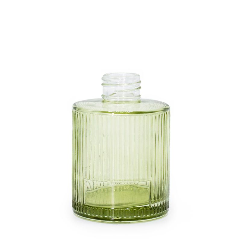 150 ml rebrasta okrugla bočica za difuzor s štapićima (vrat 28 mm) - dimno zelena