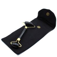 Roller za lice od dragog kamena - crni obsidijan s torbicom