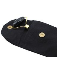 Roller za lice od dragog kamena - crni obsidijan s torbicom
