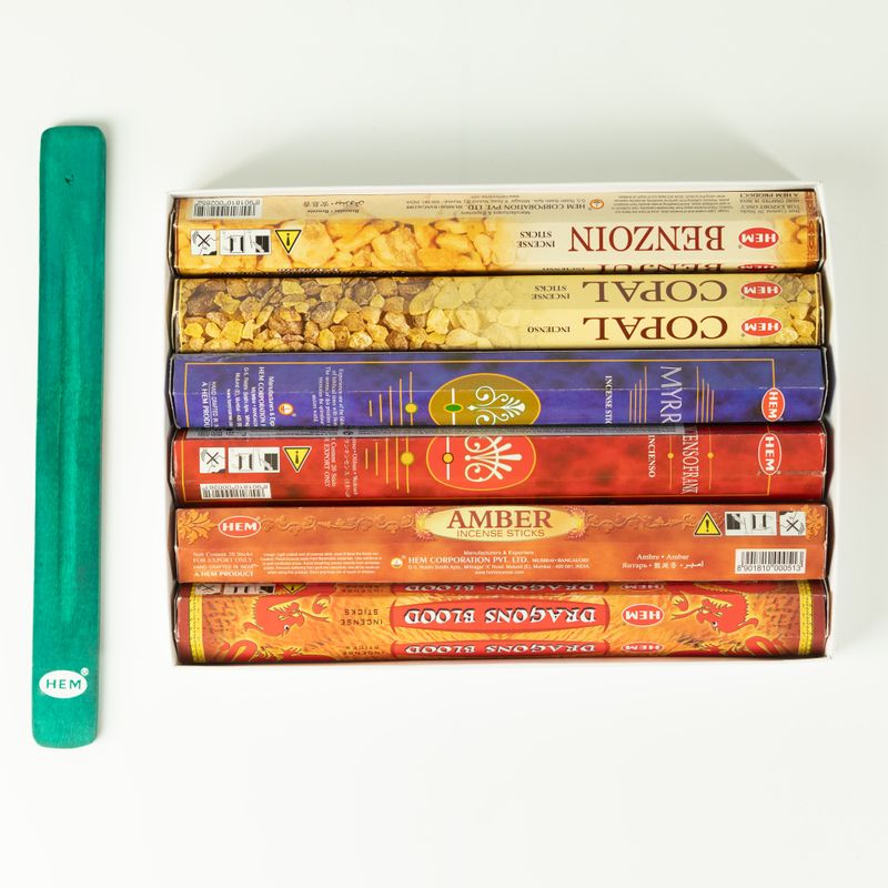 HEM Heksagonalni tamjan - Kolekcija smola i hvatač pepela (paket raznovrsnih 6)