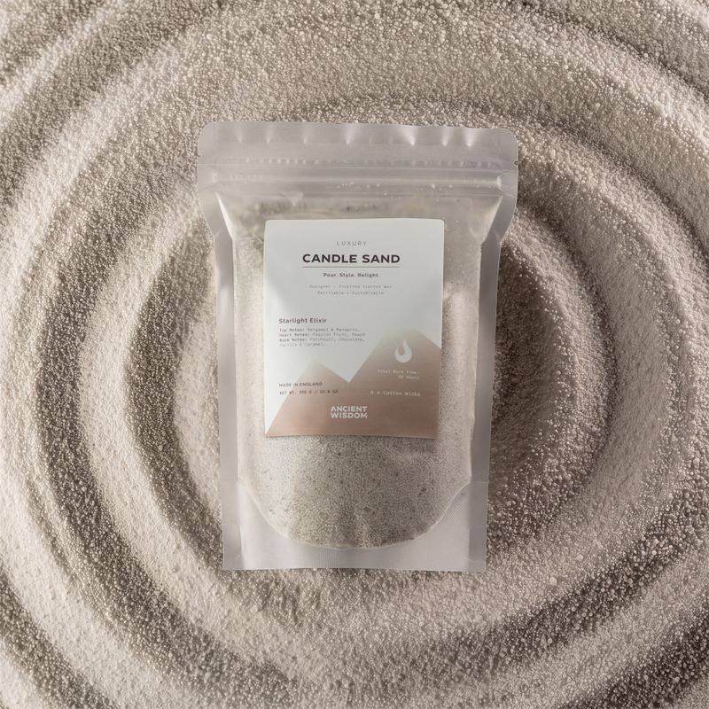 Mirisna svijeća pijesak - Bijela - Starlight Elixir - 300 g