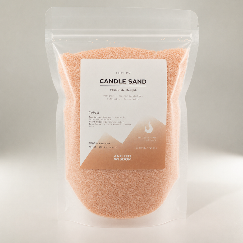 Mirisna svijeća od pijeska - taupe-narančasta - kobalt - 300 g