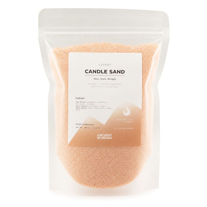 Mirisna svijeća od pijeska - taupe-narančasta - kobalt - 300 g