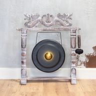 Srednji gong sa stalkom - 35 cm - Crni