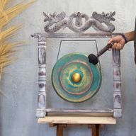 Srednji gong na stalku - 35 cm - Zeleni lak
