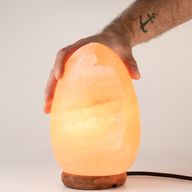 Solna lampa u obliku jajeta - drvena baza