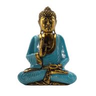 Buda u tirkizno-plavoj i zlatnoj boji - Ekstra veliki 40 cm - Vitarka Mudra (Mudra mudrosti)