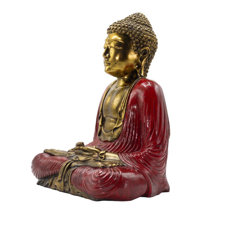 Crveni i zlatni Buda - Ekstra veliki 40 cm - Duyana Mudra (Meditacija)