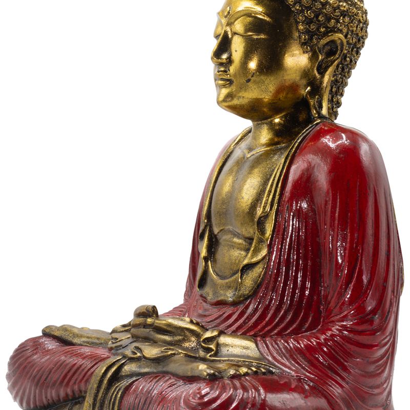 Crveni i zlatni Buda - Ekstra veliki 40 cm - Duyana Mudra (Meditacija)