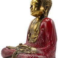 Crveni i zlatni Buda - Ekstra veliki 40 cm - Duyana Mudra (Meditacija)