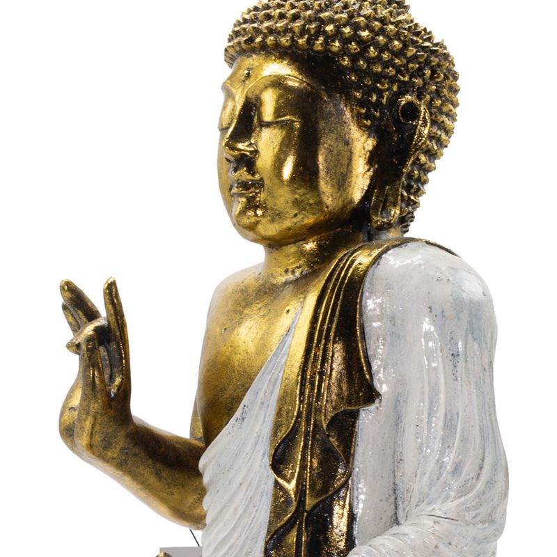 Bijeli i zlatni Buda - Ekstra veliki 40 cm - Abhaya Mudra (Bez straha)