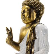 Bijeli i zlatni Buda - Ekstra veliki 40 cm - Abhaya Mudra (Bez straha)
