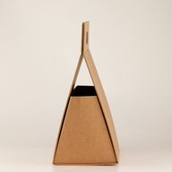 Kutija za poklon u ravnom pakiranju - Velika ručna kutija (28x12.5x26 cm) - Smeđa kraft