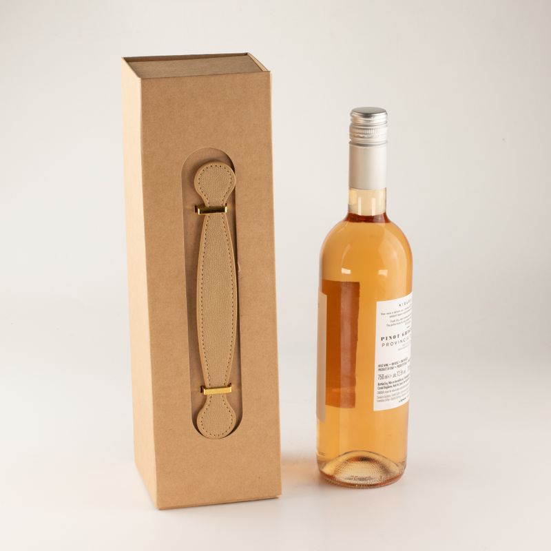 Ravna kutija za darove - Oblik kutije za vino (33,5 x 10 x 10,5 cm) - Smeđi kraft