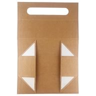 Ravna kutija za darove - Oblik kutije za vino (33,5 x 10 x 10,5 cm) - Smeđi kraft