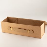 Ravna kutija za darove - Oblik kutije za vino (33,5 x 10 x 10,5 cm) - Smeđi kraft