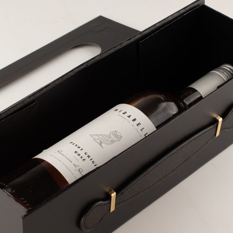 Ravna kutija za poklon - Oblik kutije za vino (33,5 x 10 x 10,5 cm) - Crna