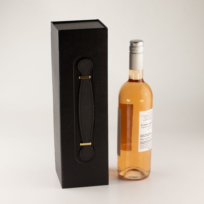 Ravna kutija za poklon - Oblik kutije za vino (33,5 x 10 x 10,5 cm) - Crna