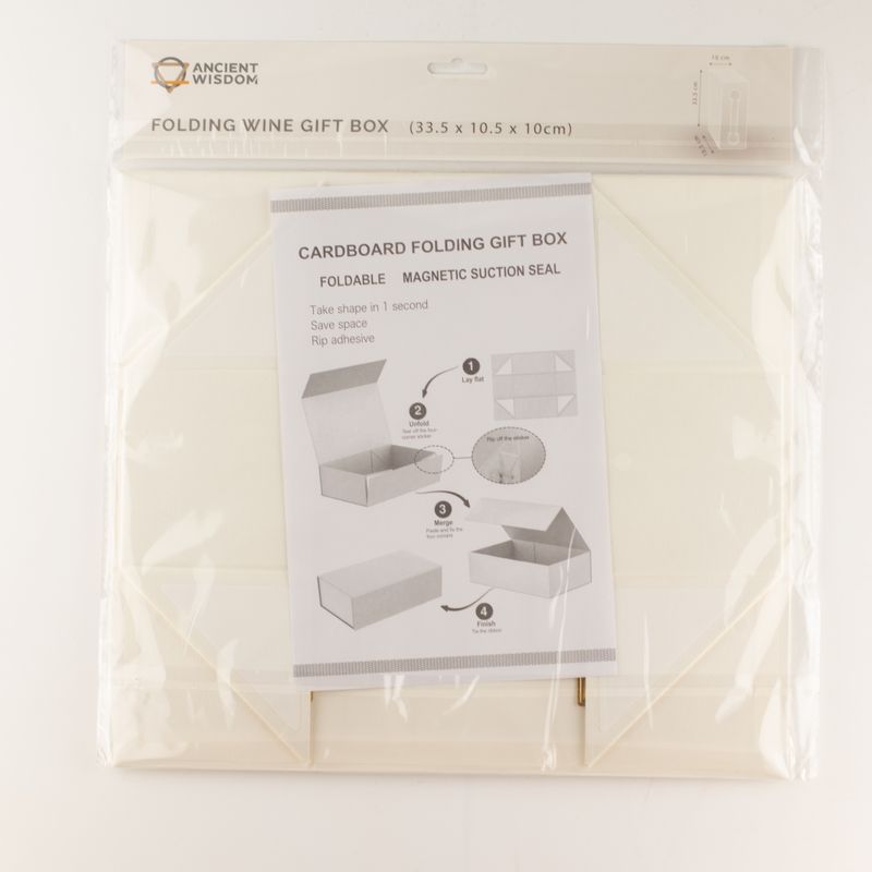 Kutija za poklon u ravnom pakiranju - Oblik vinske kutije (33,5 x 10 x 10,5 cm) - Bijela