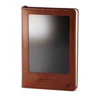 Bilježnica namjere - LCD brisivi zaslon - Smeđi kožni efekt - Mjedin list - 80 listova