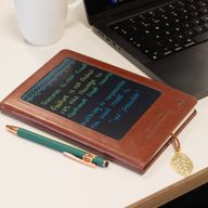 A5 bilježnica namjere - LCD brisanje zaslona - narančasti kožni efekt - 80 listova
