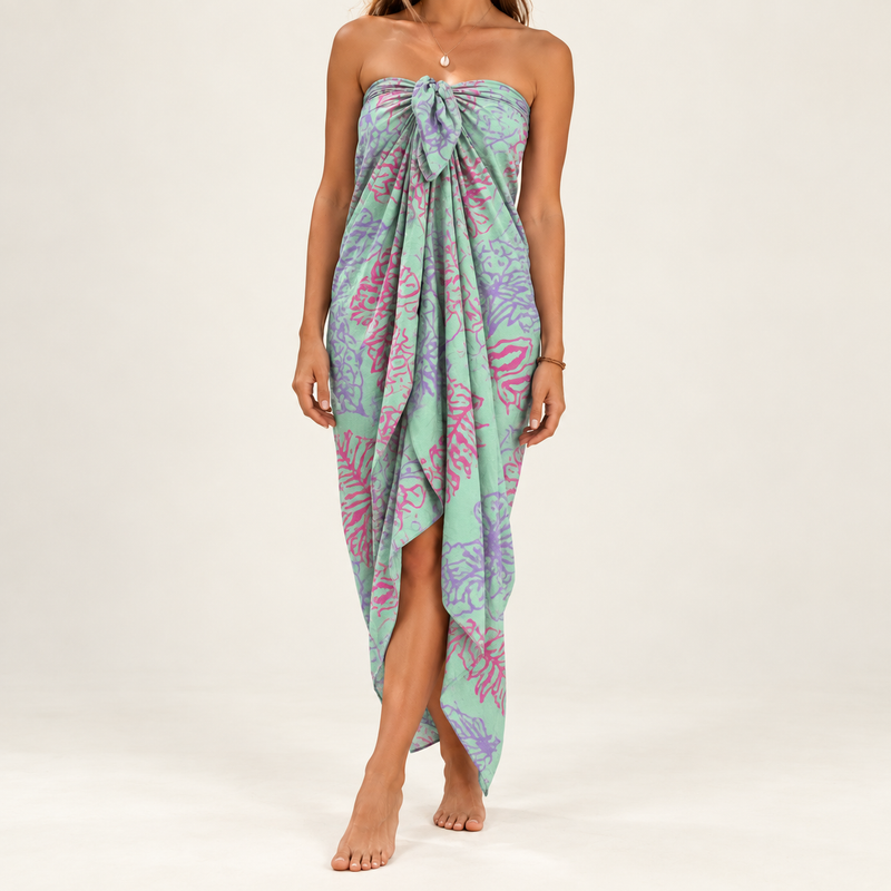 Bali blok tiskani sarong - tropski