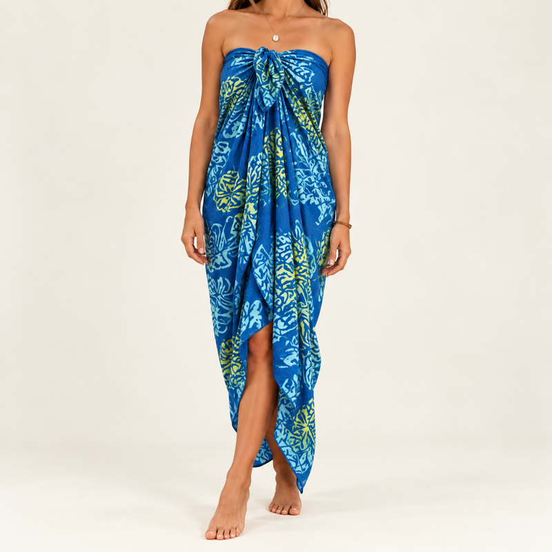 Bali blok tiskani sarong - tropski