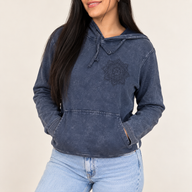 Mala kameno oprana hoodie majica s kangaroo džepom - prašnjasto ljubičasta