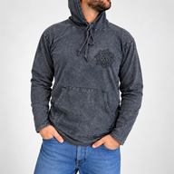 Mala kameno oprana hoodie majica s kangaroo džepom - prašnjasto ljubičasta