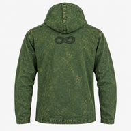 Mala kameno oprana hoodie majica s džepom kangaroo - vintage teal boja