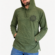 Mala kameno oprana hoodie majica s džepom kangaroo - vintage teal boja