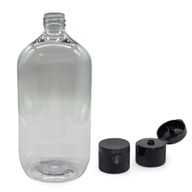 Prozirna plastična boca Boston od 1000 ml s čepom na otvaranje 28 mm