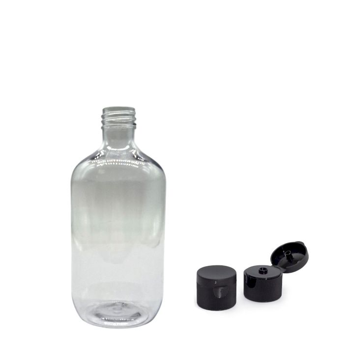 250ml prozirna plastična Boston boca s čepom na preklop 28mm