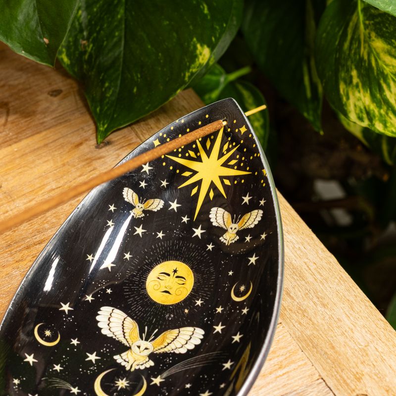 Emajlirana zdjelica za mirisne štapiće - aluminij - Enchanted Night Owl