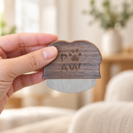 PAW Grooming Tools - Mini češalj za provjeru buha i osjetljiva područja - orah