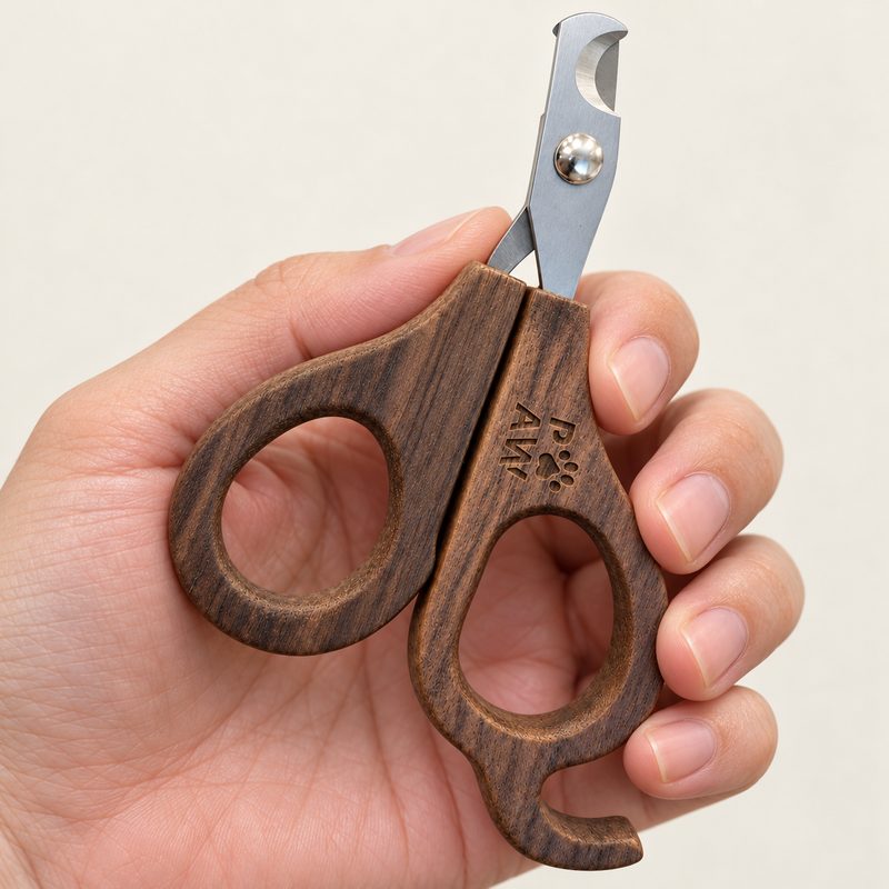 PAW Grooming Tools - Škarice za nokte u obliku polukruga - Orah - Nehrđajući čelik (304)