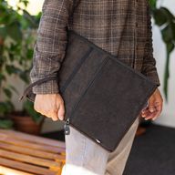 Stonewash velika torba za prijenosno računalo - tamnosiva