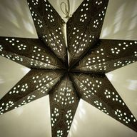 Zvjezdana lampa - crna sa sjevernim svjetlom, sedmerokraka - 60 cm