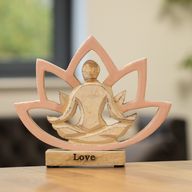 Drvena figura jogistice - Lotosov cvijet - Prljavo ružičasta - Ljubav