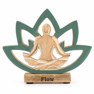 Drvena figura za jogu - Lotosov cvijet - tirkizna - Flow