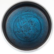 Velika pjevajuća zdjela - prašnjavo plava - 32x15cm - dizajn 1