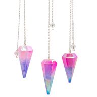 Šesterostrani visak - Aurora kristal ružičasto-plavi