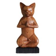 Ručno Izrezbarene Yoga Mačka - Lotus