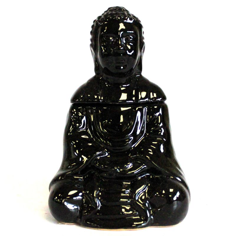 Sjedeći Buda Aroma Lampa - Crna