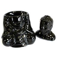 Sjedeći Buda Aroma Lampa - Crna
