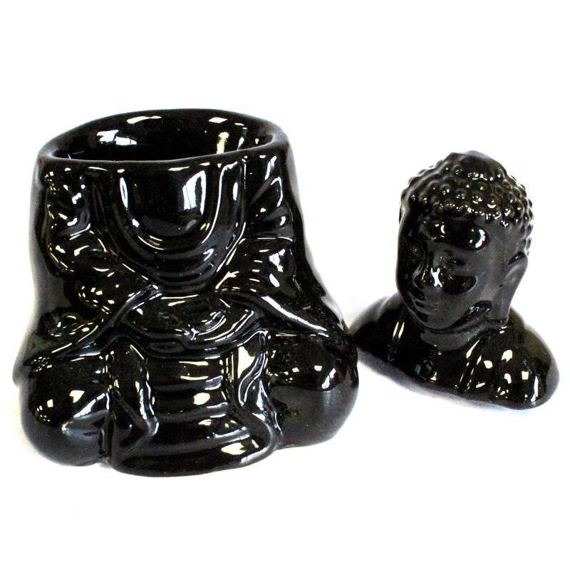 Sjedeći Buda Aroma Lampa - Crna